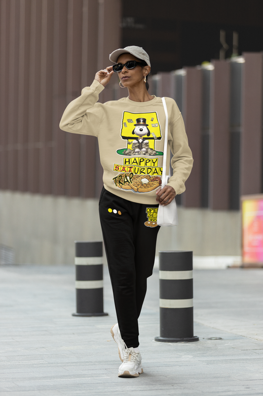 Women's - Happy Trapurday Graphic Sweatsuit Combo (Fleece & Sweatpants)