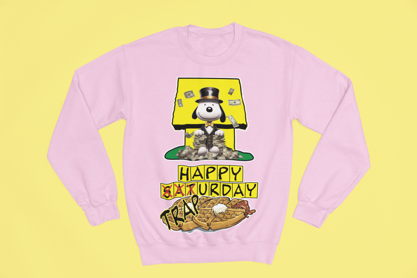 Women's - Happy Trapurday Graphic Sweatsuit Combo (Fleece & Sweatpants)
